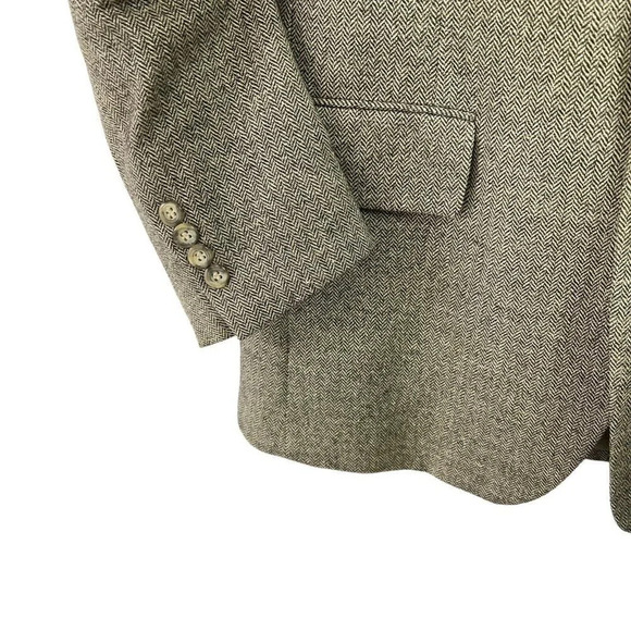 JOS A BANK Gordon Blazer Beige Herringbone Jacket Sport Coat Wool Silk Linen 40R - Picture 6 of 8